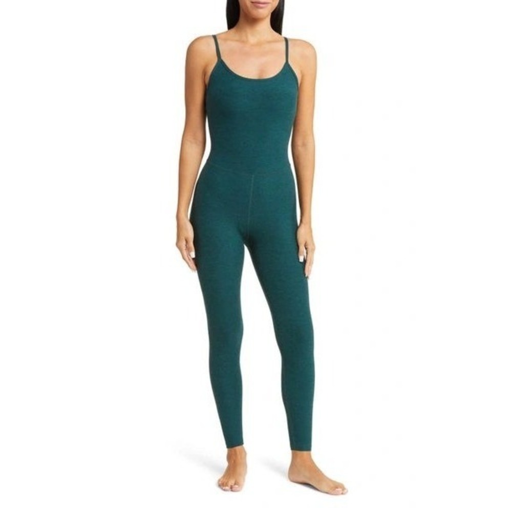 BEYOND YOGA Spacedye Uplevel Midi Jumpsuit Size Small Lunar Teal Heather